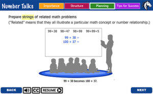 A slide from the Number Talks module